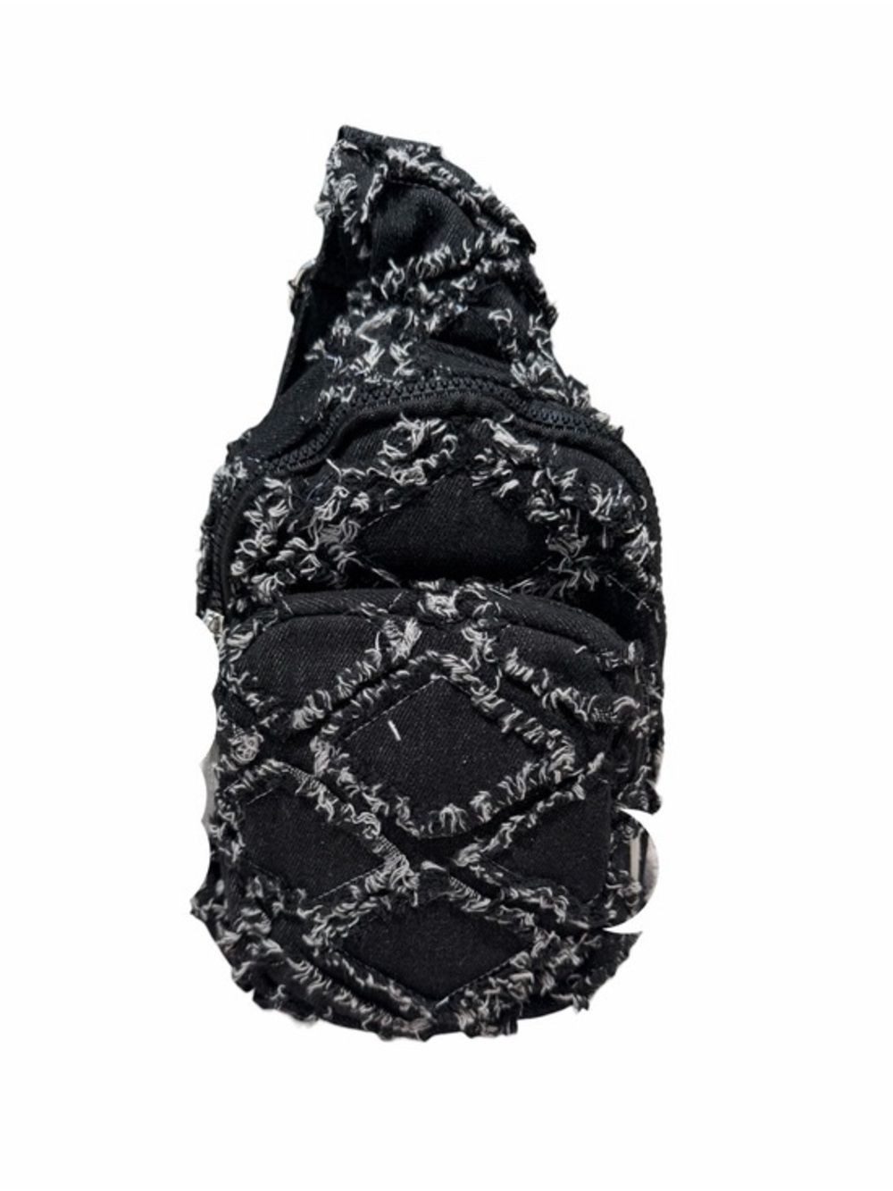 Wildfox Black Frayed Quilted Crossbody